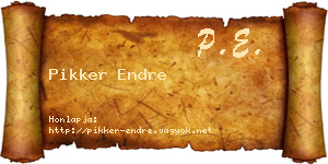 Pikker Endre névjegykártya